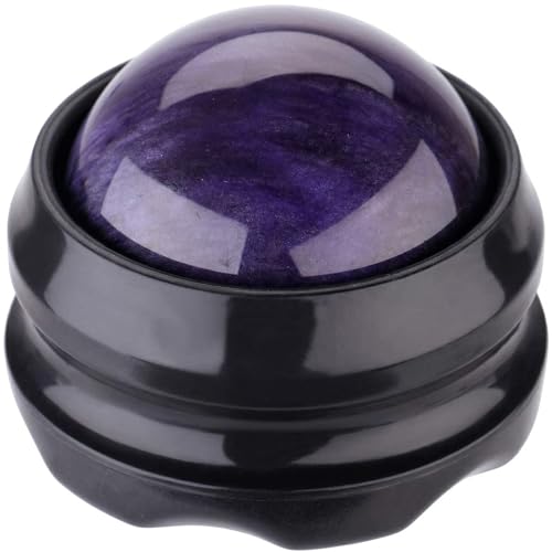 Manual Massage Ball Pain Relief Back Roller Massager Self Massage Therapy & Relax Full Body Tools for Sore Muscle Joint Pain Essential Oils or Lotion Relax (Purple) - color: Purple