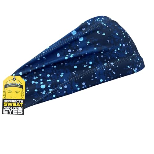 Halo Headband Bandit - 4" Wide Pullover Sweatband Running Headband Men Women Absorbent Soft Comfortable.Channels Sweat Out of Your Eyes Keeps Hair in Place No-Slip - color: Galaxy