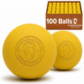 Signature Lacrosse Ball Set - Packs of 2, 4, 8, 12, and 100 - No Chemical Smell Massage Balls, Myofascial Release Tools, Back Roller, Muscle Knot Remover - color: Yellow, size: 100 Balls