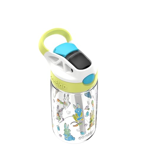 Contigo Kids Water Bottle with Redesigned AUTOSPOUT Straw, 14 oz - color: Salt (Bunnies GFX), size: 14 oz (Pack of 1)