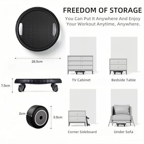 Ab Roller Wheel, Women's Multifunctional Abdominal Wheel Board with Mat,360° Rotating,for Home Gym, Full Body Fat Burning & Abdominal Training - Portable Fitness for Women - color: Black