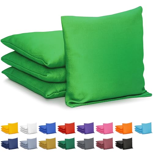 GoSports Classic Cornhole Bean Bags Set of 4-16 Colors Available - Regulation All Weather, Mix and Match - color: Bright Green