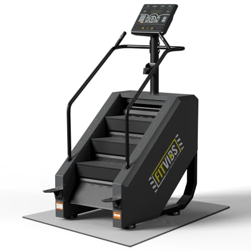 Fitvids Stair Stepper Machine, Commercial Grade Stair Climber with 15 Resistance Levels, Continuous Stair Stepping Machine for Cardio and Lower Body Workouts, LED Screen, Exercise Machine for Home Gym - color: Metal Black
