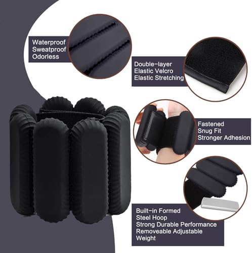 Pilates Wrist & Ankle Weights for Women, Wearable Strong Arm & Leg Weights Set of 2, Adjustable Ankle Weights for Walking, Yoga, Dance, Barre,Gym - color: Black, size: 1lbs x2