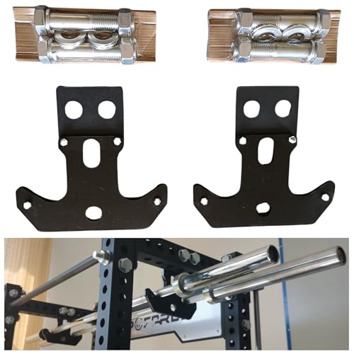 Olympic Barbell Weight Bar Storage Hook Anchor Holder, Fits Most Power Cage Squat Rack Mounted, Sold in Pairs