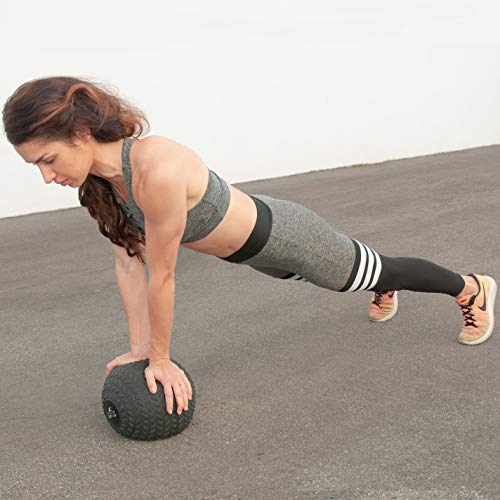 ProsourceFit Slam Medicine Balls 5, 10, 15, 20, 25, 30, 50lbs Smooth and Tread Textured Grip Dead Weight Balls for Strength and Conditioning Exercises, Cardio and Core Workouts - color: Tread - Black, size: 20 LB
