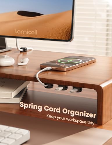 Lamicall Cable Clips, Spring Cord Organizer Holder - 6Pack Compact Desk Cable Management Clips, Nightstand Phone Charging Cord Holder, 8mm Slot Adhesive Wire Organizer, Desk Office Accessory - color: Black, size: 6Pack