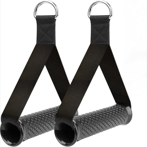 2 Pack Resistance Bands Handles, Heavy Duty Foam Grips with Nylon Straps and Carabiners for Home Gym Strength Training