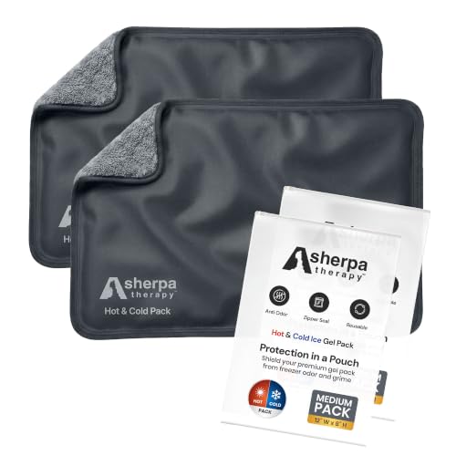 Medium Flexible Gel Ice Packs Reusable - Hot and Cold Soft Ice Packs for Injuries Reusable for Ankle, Arm, Foot, Leg, Back Pain Relief - 8" x 12" - 2PK - Grey - size: Medium (2 pack), style: Grey