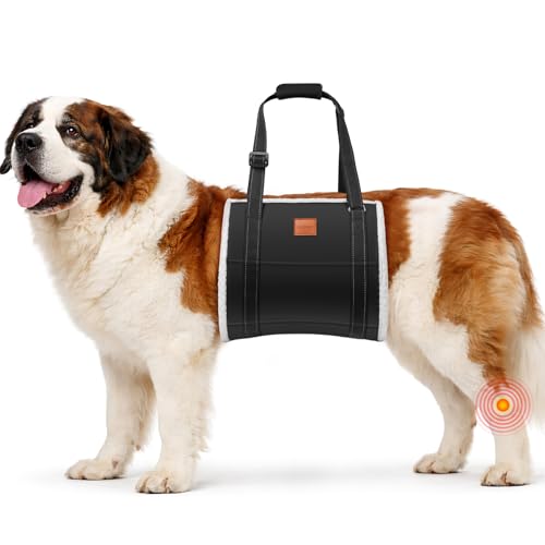 LOOBANI Dog Sling for Large Dogs Hind Leg Support, Portable Dog Lift Harness for Back Legs, Comfortable Leg Support Assistance for Elderly Dogs with Hip, ACL Brace, Senior, Injured - color: Black, size: XX-Large