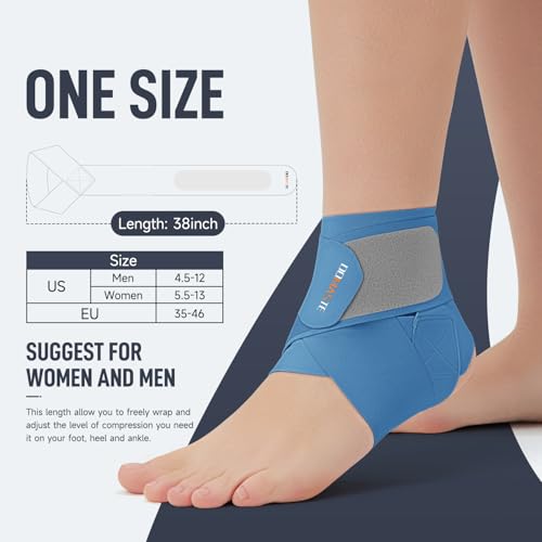 Ultra Thin Ankle Wraps Ankle Brace for Men ＆ Women, Adjustable Ankle Straps for Arch, Sprained Foot, Tendinitis, Football, Basketball, Running（Royal Blue, Pack of 1） - color: Royal Blue, size: Pack of 1