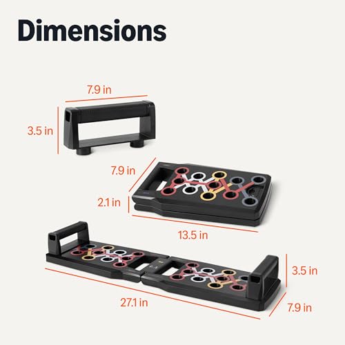 Amazon Basics Push Up Board, Black, 24-in-1 Multi-Position Training System for Upper Body Strength & Muscle Building, Portable Home Gym Equipment