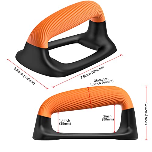 Kipika Push Up Bars, Pushup Stands With Thickened Soft Plastic Handle, Stable and Non-Slip Base, Pushup Handles Perfect for Floor Strength Training - color: A: Black & Orange