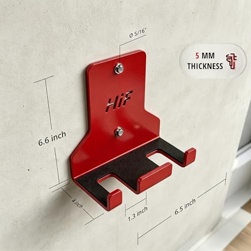 Olympic Barbell Hanger,Garage Gym Bar Wall Rack,Vertical Barbell Mount Rack,Space Saving Commercial or Home Gym Accessory,Holds Under 33mm Bar Size