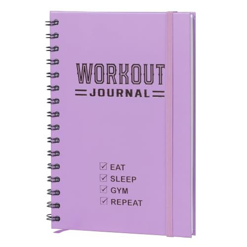 Nextnoid Hardcover Fitness Journal Workout Planner for Men & Women - A5 Sturdy Workout Log Book to Track Gym & Home Workouts - Purple - color: I.Purple, style: Fitness