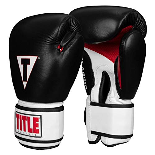 TITLE Boxing Classic Leather Super Bag Gloves 2.0 - Boxing Gloves, Punching Bag Gloves, Kickboxing Gloves, Punching Gloves, Heavy Bag Gloves, Boxing Gloves Men, Boxing Gloves Women, Boxing Equipment - color: Black/White/Red, size: X-Large