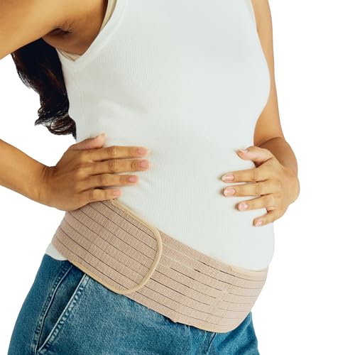 Belly Bandit 2-in-1 Hip Bandit - Maternity Belly Band & Postpartum Hip Wrap - Adjustable Pregnancy Belly Support and Compression Wrap - color: Nude, size: Large-X-Large