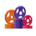 SPART Color Coded Weight Plate 2-Inch Rubber Coated Olympic Grip Plate for Barbell, Solid Cast Iron Weight Plates for Strength Training, Weightlifting, Crossfit, Home Gym, 2.5LB/5LB/10LB/25LB/35LB/45LB, Pair - color: 90LB SET