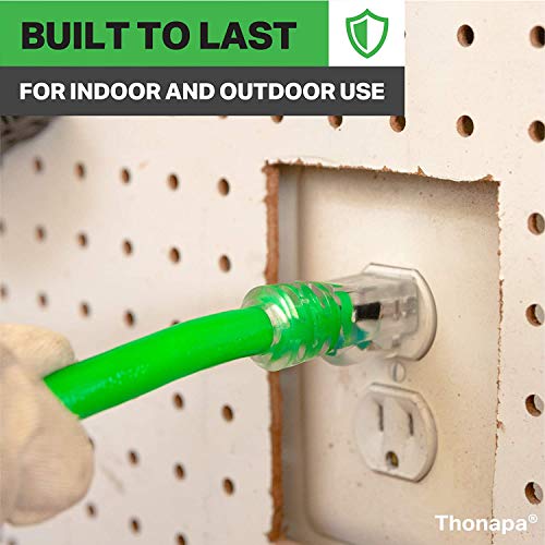 Thonapa 12 Gauge Extension Cord 25 Ft Outdoor - 12/3 Heavy Duty, 3 Prong | SJTW Neon Green Cable, Lighted End, Grounded Plug, For Job Sites, Garden & Major Appliances - color: Neon Green, size: 25 Foot