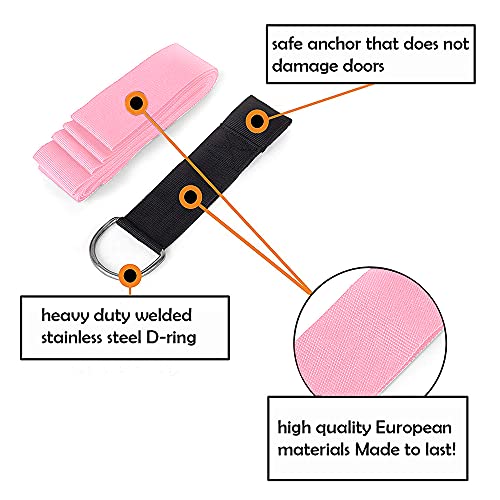 tchrules Door Leg Stretcher, Door Flexibility & Stretching Leg Strap - Great for Ballet Cheer Dance Gymnastics or Any Sport Leg Stretcher Door Flexibility Trainer Premium Stretching Equipment - color: pink