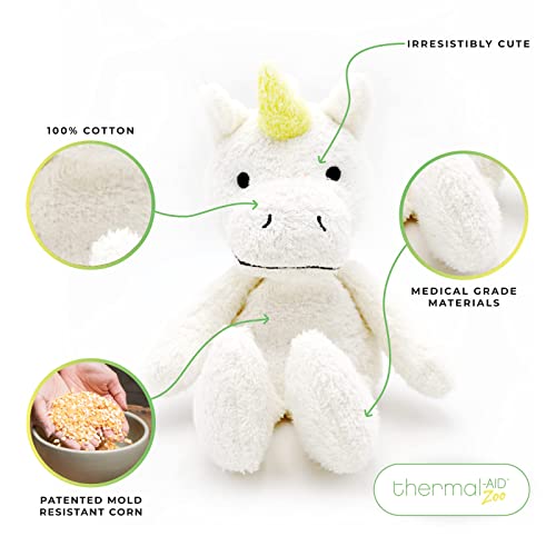 Thermal-Aid® (Juno The Unicorn) – Washable Heating Pad & Ice Pack – Plush Hot/Cold Pack with Natural Corn Filling – Reusable Comfort - size: Zoo Unicorn