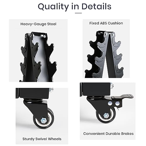 LIONSCOOL Premium Solid Steel Dumbbell Rack Stand Only, A-Frame Portable Weight Storage Organizer with Optional Tray and Wheels, Perfect for Home Gym Fitness Storage (200LBS/300LBS/700LBS Weight Capacity Available) - style: Small, 200 LBS (for 2-15lb Neop