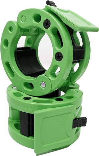 Clout Fitness Olympic Barbell Clamps Collars Quick Release Pair of Locking Weight Clips Fit 2 Inch Barbell for Weightlifting - color: Green, style: Classic Quick Release