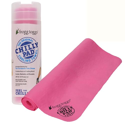 FROGG TOGGS Chilly Pad, Instant Cooling Towel, Long Lasting, Reusable, Sports and Outdoors Neck Towel 33x13 - color: Hot Pink