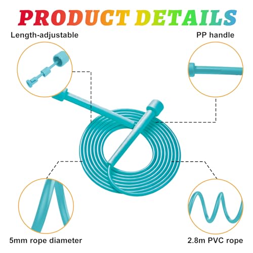 YYDYTTKX Adjustable Jump Rope Bulk, 9.2 ft Tangle-Free Speed Skipping Rope for workouts, group training, teams, family and Gym Class - color: Blue, size: 12