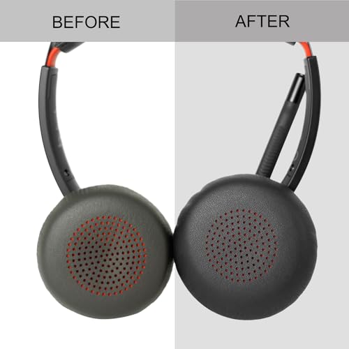 Plantronics Ear Pads Cover - Replacement Cushion Compatible with Poly Voyager Focus UC, Voyager 4210/4220, Focus B825, BlackWire 5200/5210/5220/7225