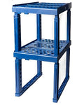 ABLinox Locker Organizer Shelf, Adjustable Width and Height, Ideal for School, Office, and Gym Lockers (Blue 2 Pack) - color: Blue 2 Pack
