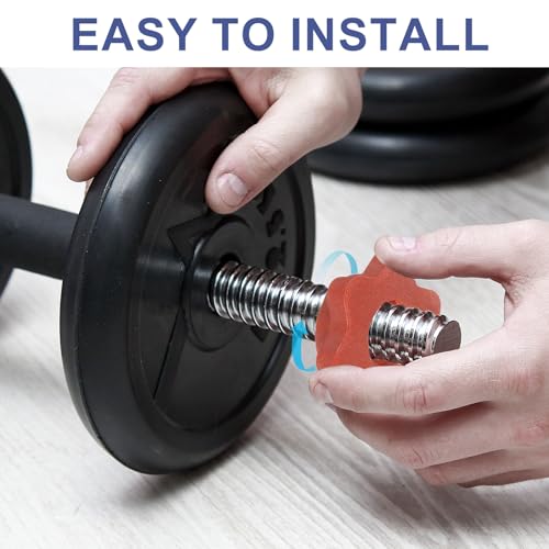 Dumbbell Collars, Barbell Spin Lock Hex Nuts Anti Slip Weight Lifting Clip Plastic - color: Red