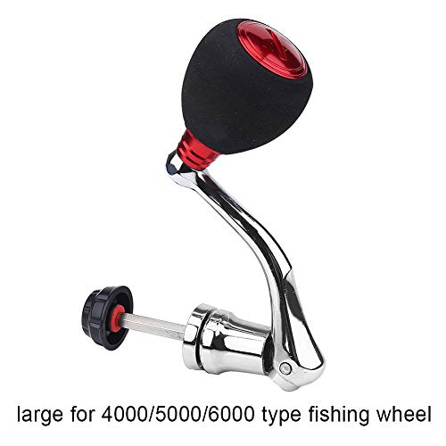 Tbest Fishing Spinning Reel Handle Metal Rocker Arm Reel Replacement Power Handle Grip - color: Red, size: Large