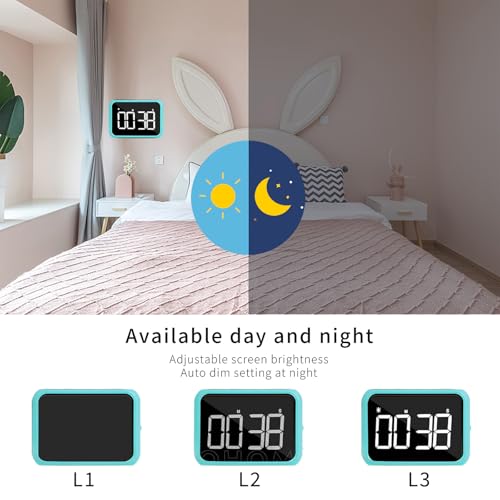 Digital Large Display Visual Timer Stopwatch for Kitchen Teacher School Classroom Cooking, Night Light Magnetic Bathroom Makeup Mirror LED Stop Clock Timer, 99 Minutes Countdown, Loud/Silent (Green) - color: Green