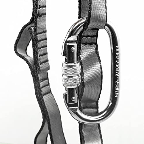 PRIOR FITNESS Yoga Straps Aerial Hammock Accessory Set, 2pcs Carabiner + 2pcs Daisy Chain r, Aerial Silk Hardware with Carabiner Daisy Chain for Yoga Swing Pilates