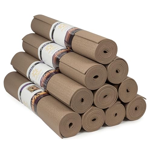 Voyage 5mm Studio Yoga Mats, 10 Pack, 72x24in - color: Mocha