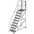 Tri-Arc RWSR109242-XR 9-Step Gateway Rear-Exit Steel Rolling Ladder with 30" Deep Top Platform, Grip Strut Tread with Handrails, 24" Wide Steps - size: 9-Step, style: Grip Strut Tread