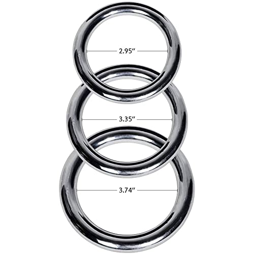 ZooBoo 2pcs Wing Chun Stainless Weighted Steel Training Rings | Pair Of Stainless Steel Rings, Yeung Sau Training, Sticky Hands Practice, Wing Chun, Wing Tsun, Siu Lim Tao, Grip Strength - size: Diameter 9.5 CM (3.74 inches)