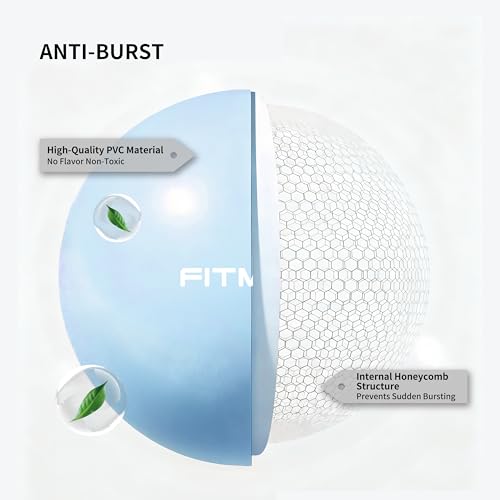 FITMIND_Pilates Ball 10 Inch Anti-Burst Slip Resistant Mini Yoga Ball for Fitness, Core Training, Physical Therapy, Balance, Stability, Stretching 200kg 440lbs Capacity - color: Blue