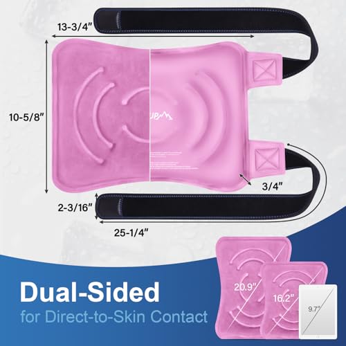 APEXUP Ice Pack for Knee Pain Relief, Large Reusable Wrap After Surgery, Flexible Gel Cold Pack for Injuries, Pain Relief for Back, Shoulder, Elbow, Ankle and Leg (Pink, L, 1PK) - size: Large-1PK, style: Pink