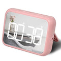 Digital Large Display Visual Timer Stopwatch for Kitchen Teacher School Classroom Cooking, Night Light Magnetic Bathroom Makeup Mirror LED Stop Clock Timer, 99 Minutes Countdown, Loud/Silent (Pink) - color: Pink