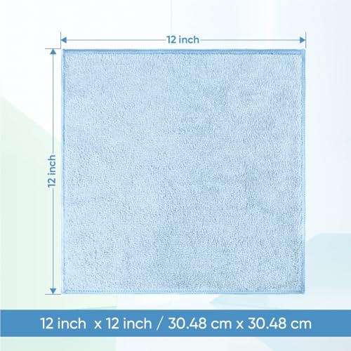 HOMEXCEL Microfiber Washcloths 12 Pack, Highly Absorbent and Soft Face Towel, Multi-Purpose Wash Cloths for Bathroom, Gym, Hotel, Spa and Kitchen, Multicolor 12x12 Inch, Blue - color: Blue