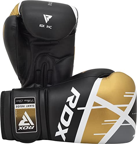 RDX Boxing Gloves EGO, Sparring Muay Thai Kickboxing MMA Heavy Training Mitts, Maya Hide Leather, Ventilated, Long Support, Punching Bag Workout Pads, Men Women Adult 8 10 12 14 16 oz - color: BLACK, size: 12OZ