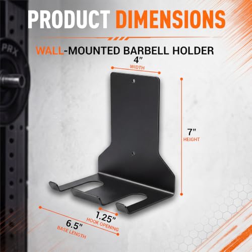 Hicarer Wall Mounted Alloy Steel Barbell Hanger Max Load up to 150 Lbs Heavy Duty Garage Gym Bar Vertical Wall Rack 2 Bar Holder for Commercial Gym or Home Space Saving, Black