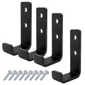 4 Pack 1-5/8" Heavy Duty Steel J Hook, Wall Mount Garage Hanging Bracket | Black, 154 lbs Capacity - size: 1-5/8 Inch