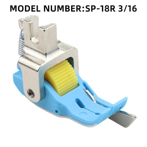 SP-18 Heavy-Duty Plastic Flange Roller Presser Foot for Industrial Single-Needle Sewing Machines - Compatible with Juki 8700/Brother 8100 Series (Precision Edge Guide & Anti-Skip Stitch) (SP-18R 3/16) - size: SP-18R 3/16