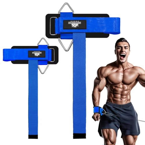 Wrist Cuffs Weight Lifting Straps – Heavy-Duty Cable Machine Attachments & Weightlifting Wrist Support for Lateral Raises, Pull Exercises & Strength Training - color: blue, size: size M