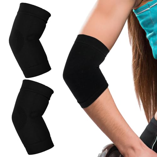 Sibba Elbow Compression Sleeve, 1 Pairs Arm Support Elbow Sleeves, Tennis Elbow Compression Support Sleeve, Elbow sleeve for weightlifting, Elbow Pads for Sports Protection And Pain Relief - color: Black, size: 1 Pair