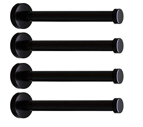 Classic Black Stainless Steel Heavy Duty Wall Mount Hooks, Bath Towel Hooks, Coat Hanger, Handbag Hooks, 4 in Pack (8") - size: 8 Inch