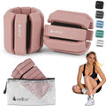Wellrox Weighted Bangles – Adjustable Ankle and Wrist Weights for Women & Men – Set of Ankle Weights 2 lbs (1 lb Each Wrist Weight) | Weighted Arm Bands for Pilates, Yoga, Running & Walking - color: Dusty Rose